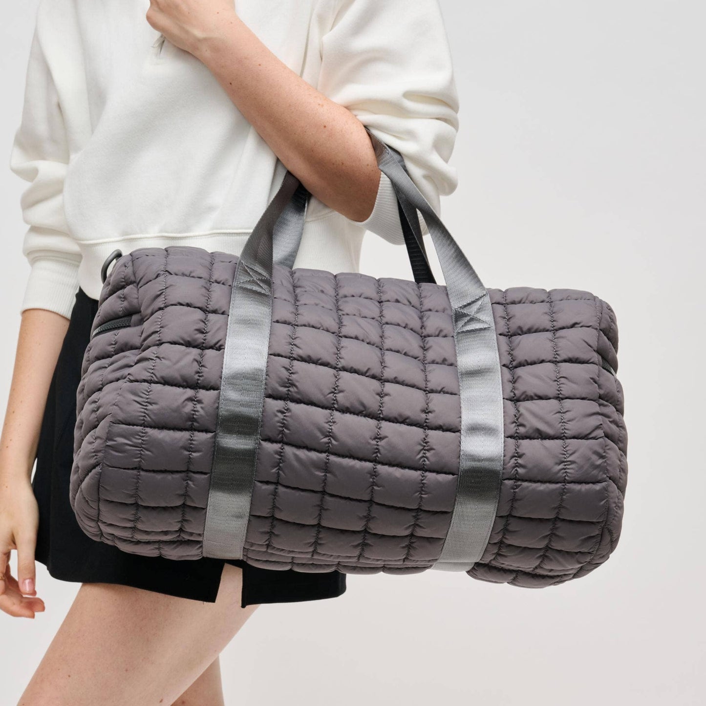 Ty Quilted Puffer Nylon Duffel: Black