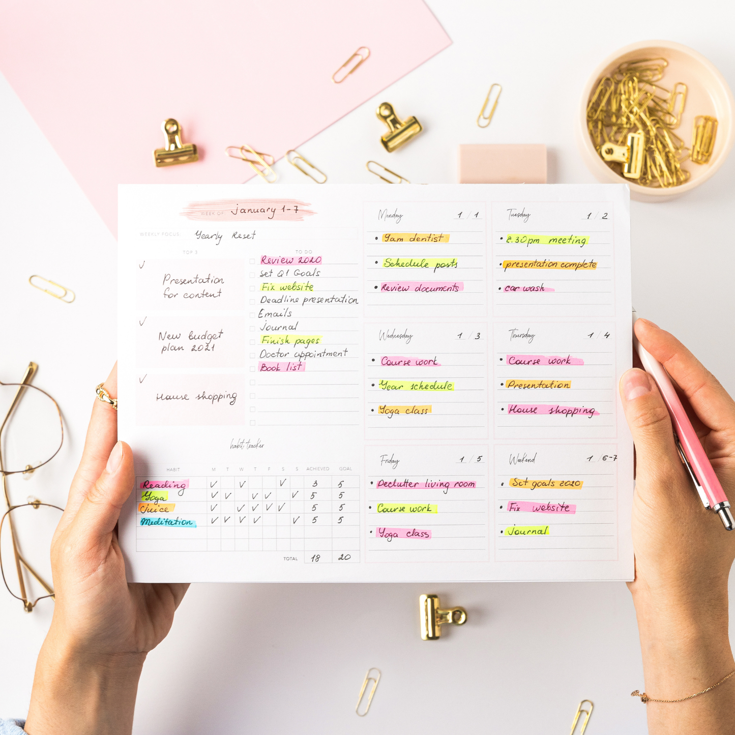 Week At a Glance – Tear-Off Desk Pad