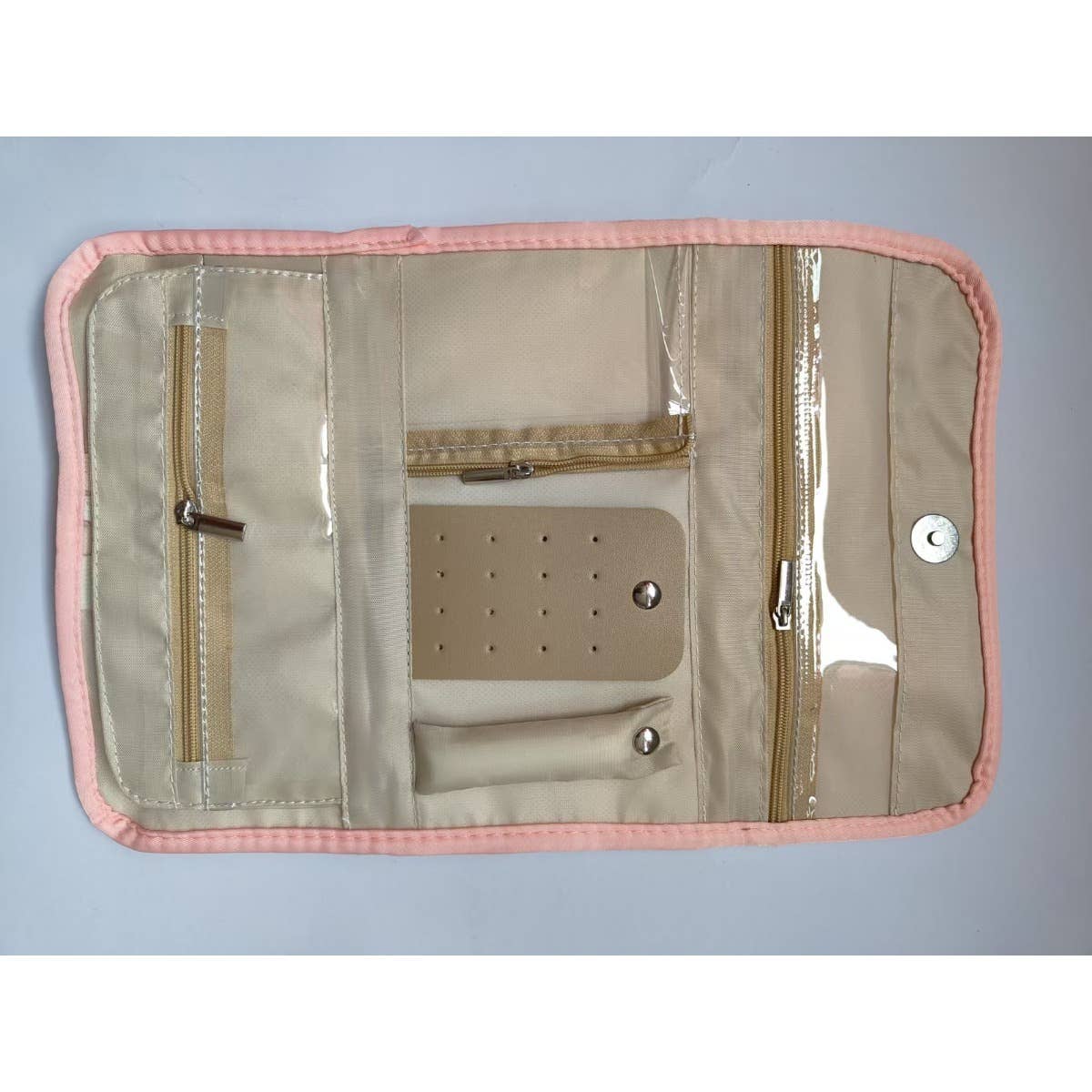 Portable Travel Jewelry Organizer Roll,Foldable for Earrings: Black