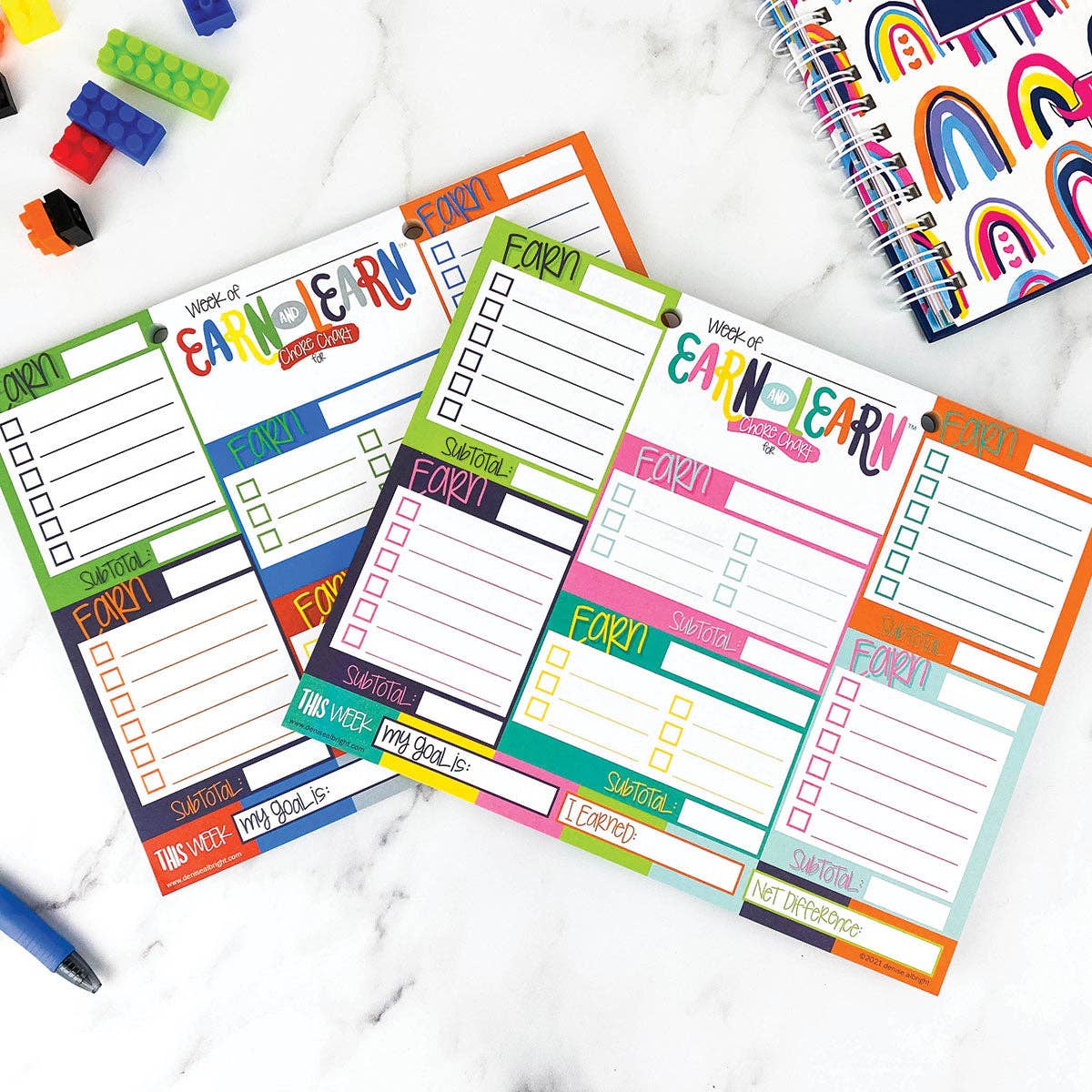 Earn & Learn® Kids Money Management Chore Chart Blommin' Colors