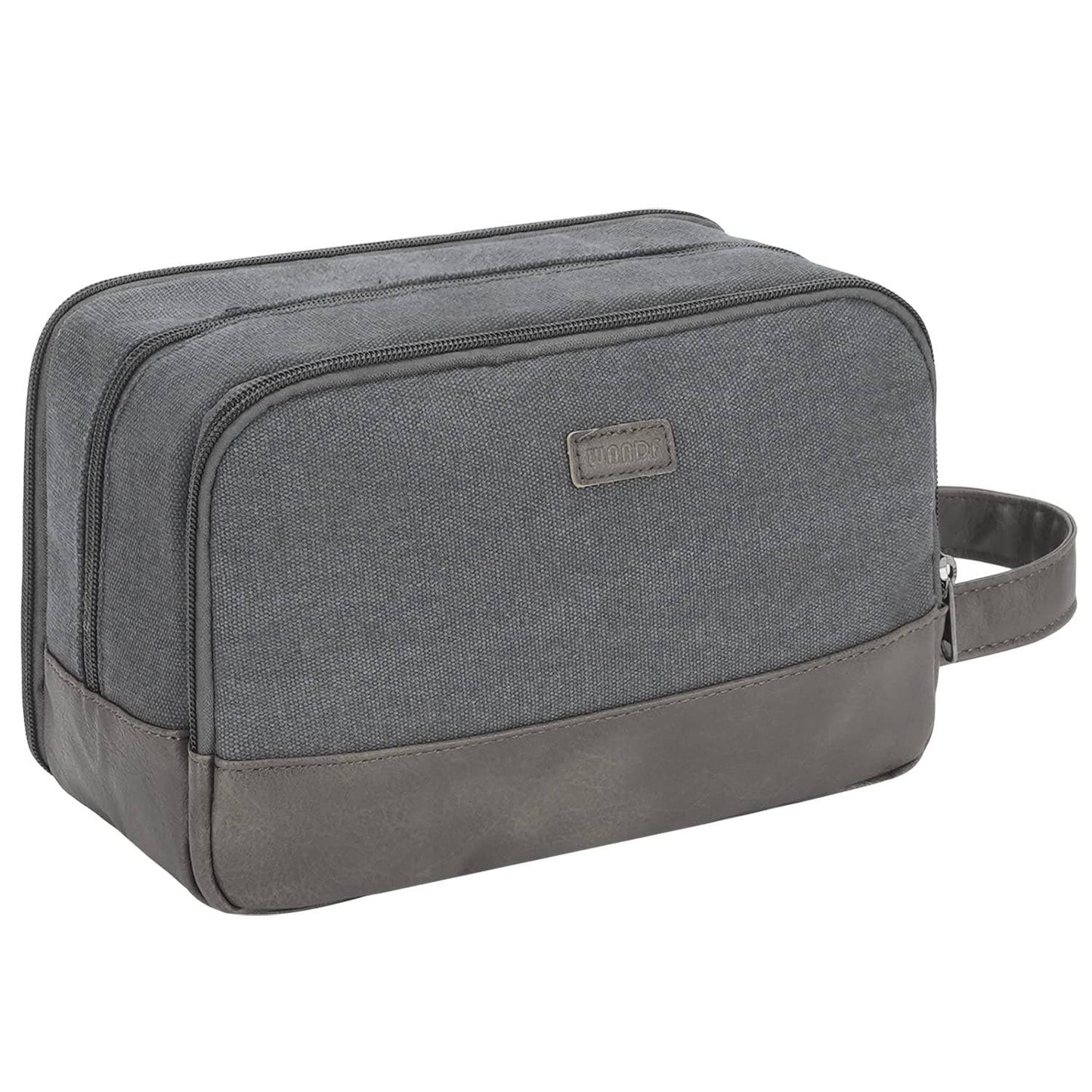 Canvas Travel Toiletry Shaving Bag Hanging Dopp Kit Unisex: Grey