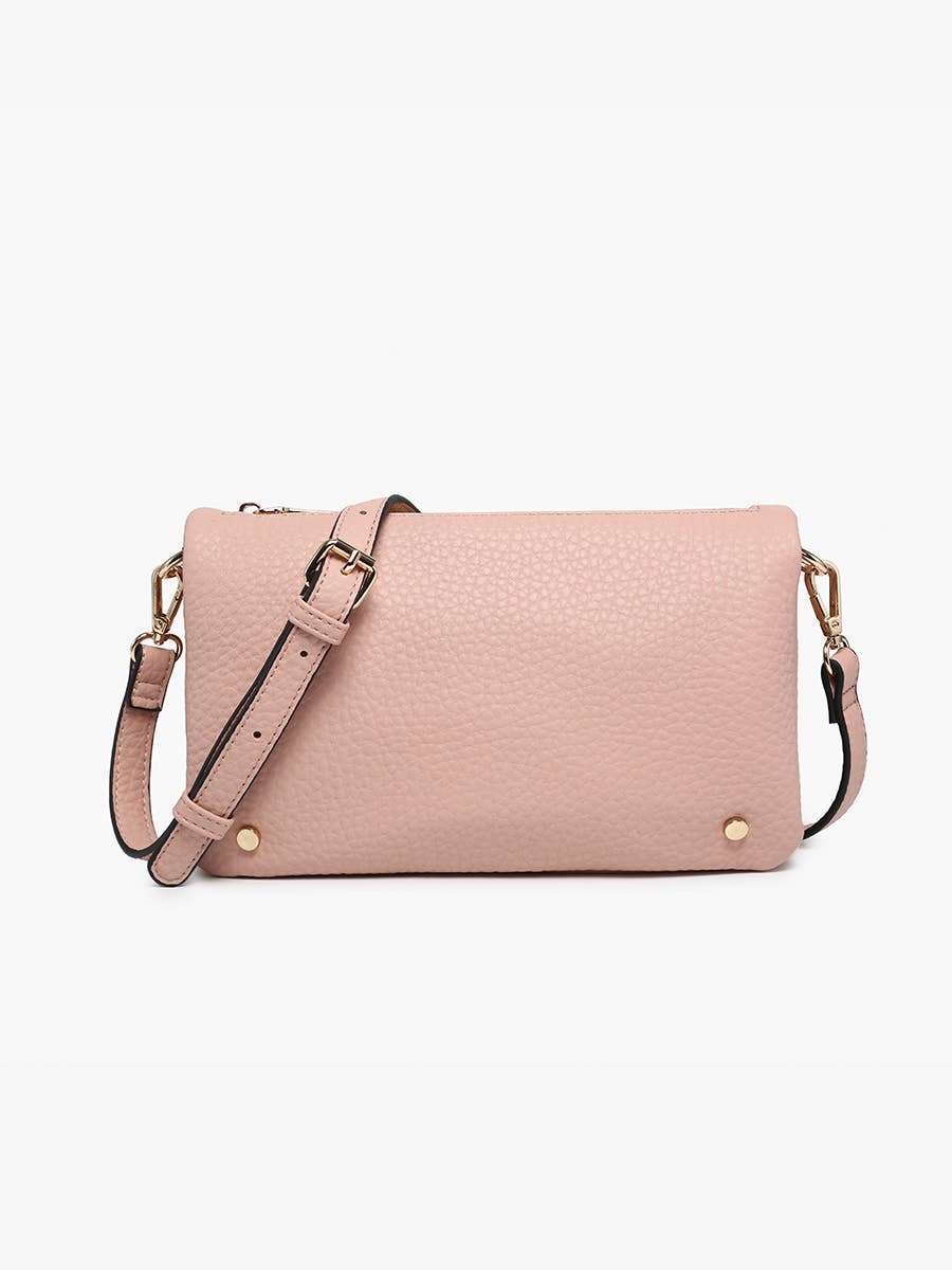 Phiona Studded Flapover Crossbody: Baby Blue