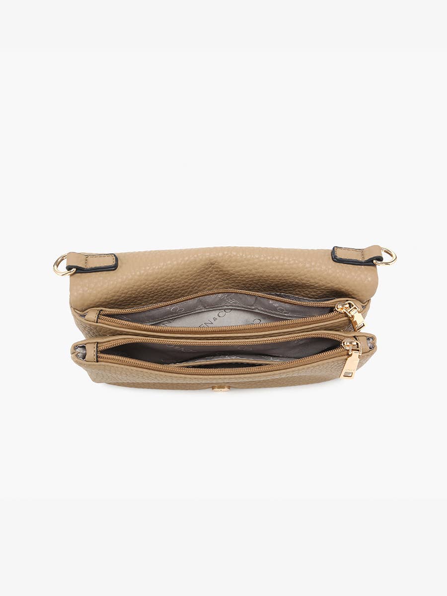 Phiona Studded Flapover Crossbody: Mauve