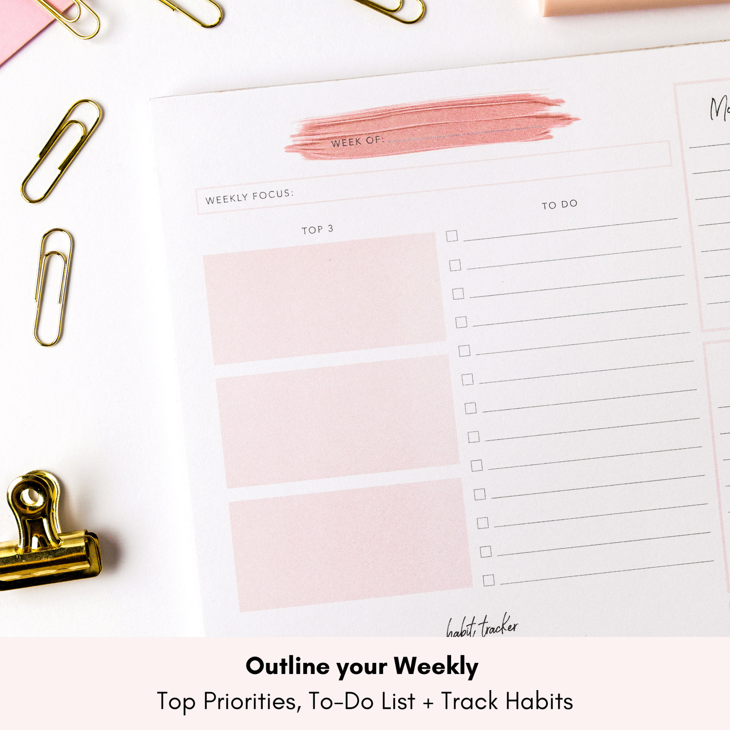 Week At a Glance – Tear-Off Desk Pad