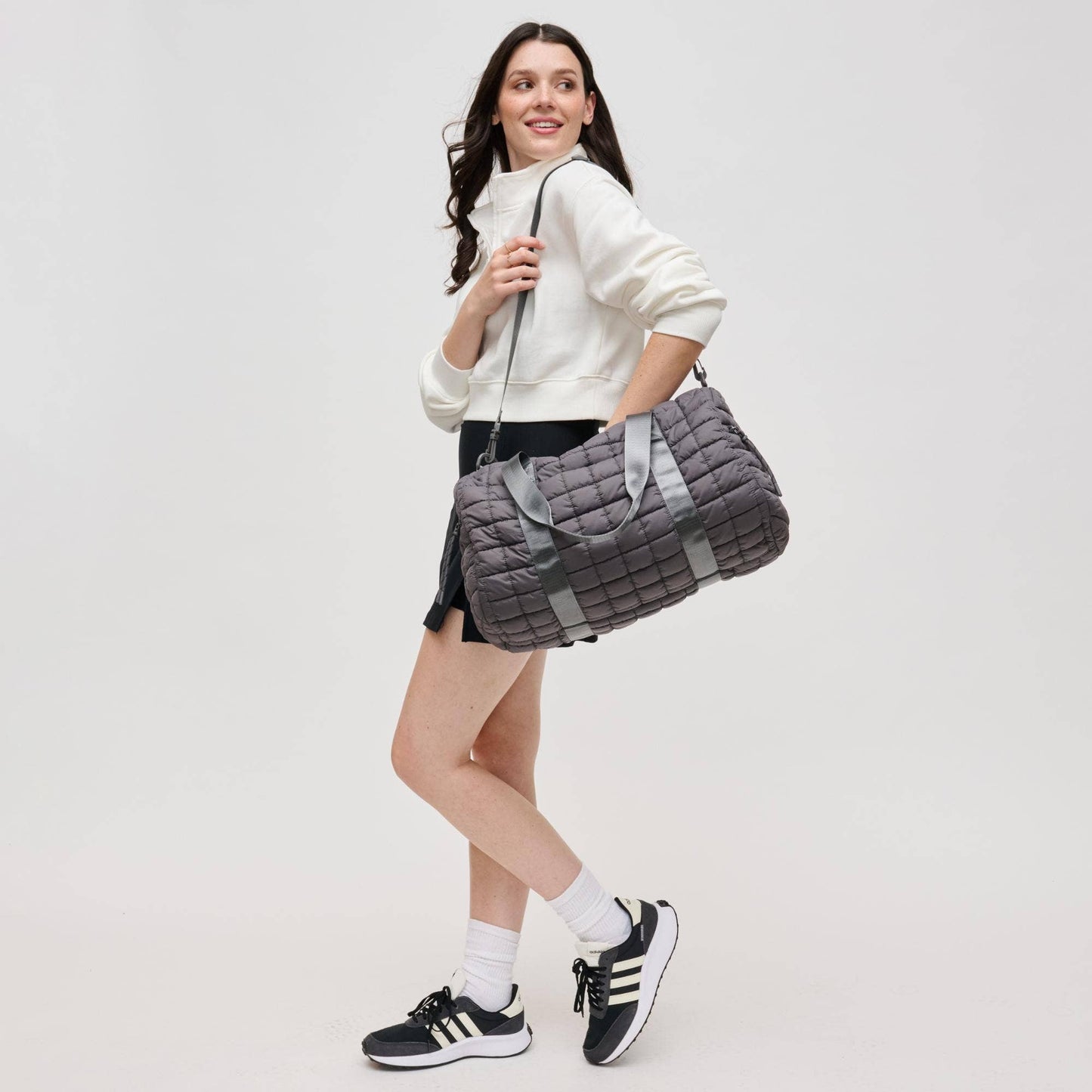 Ty Quilted Puffer Nylon Duffel: Black