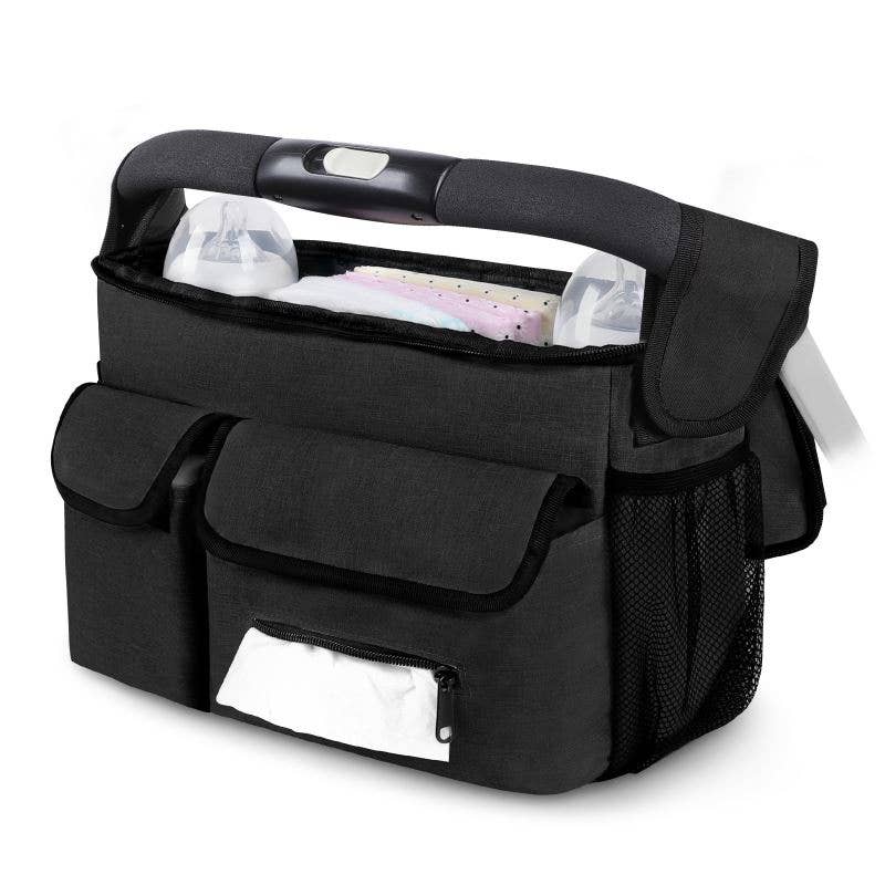 Waterproof Portable Baby Stroller Hanging Storage Bag: Gray
