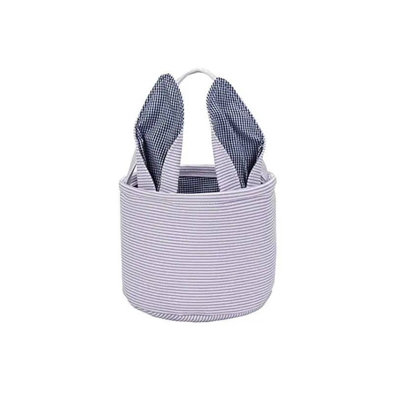 Personalized Embroidered Easter Bunny Ear Baskets: Green