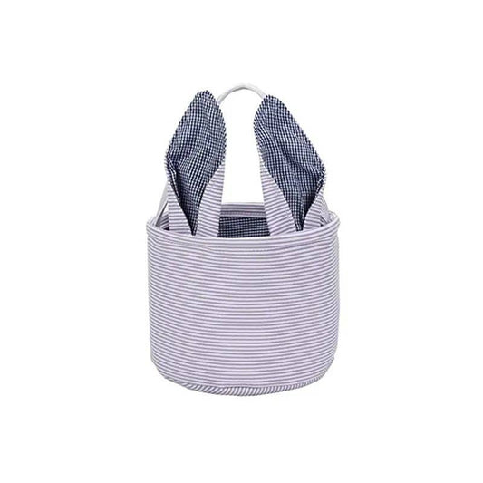 Personalized Embroidered Easter Bunny Ear Baskets: Purple