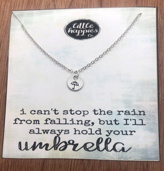 Umbrella Necklace - Silver