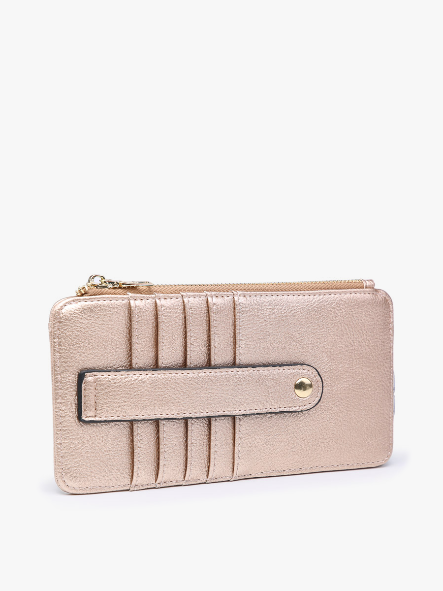 Saige Slim Card Holder Wallet: Rose Gold