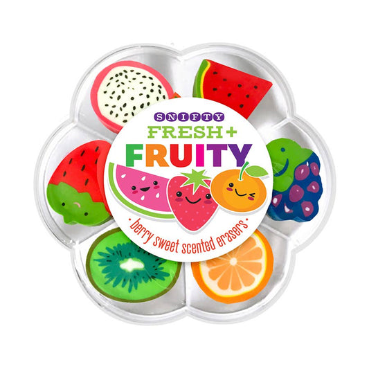 Set of 7 Scented Fruit Shaped Erasers