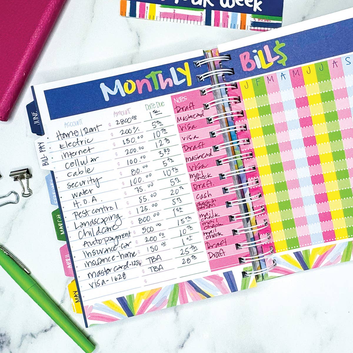 NEW! Reminder Binder® Planner [Jan 26-June 27] | Open Stock: Stylie Stripes