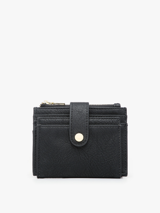 Sam Mini Snap Wallet/Card Holder: Black