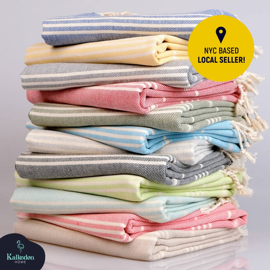 Sand Free Turkish Towel |Striped Beach Towel | Peshtemal : Orange