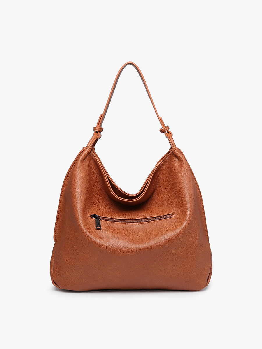 Rustic Slouch Tote w/ Inner Compartment: Brown
