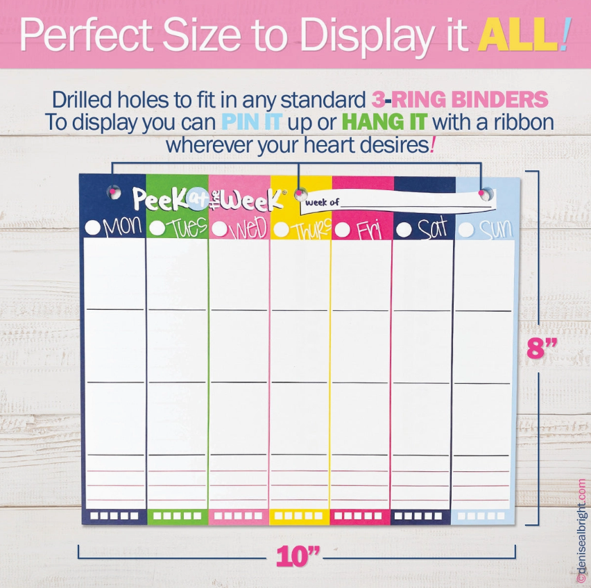 Peek At the Week® Simple Weekly Planner Pad