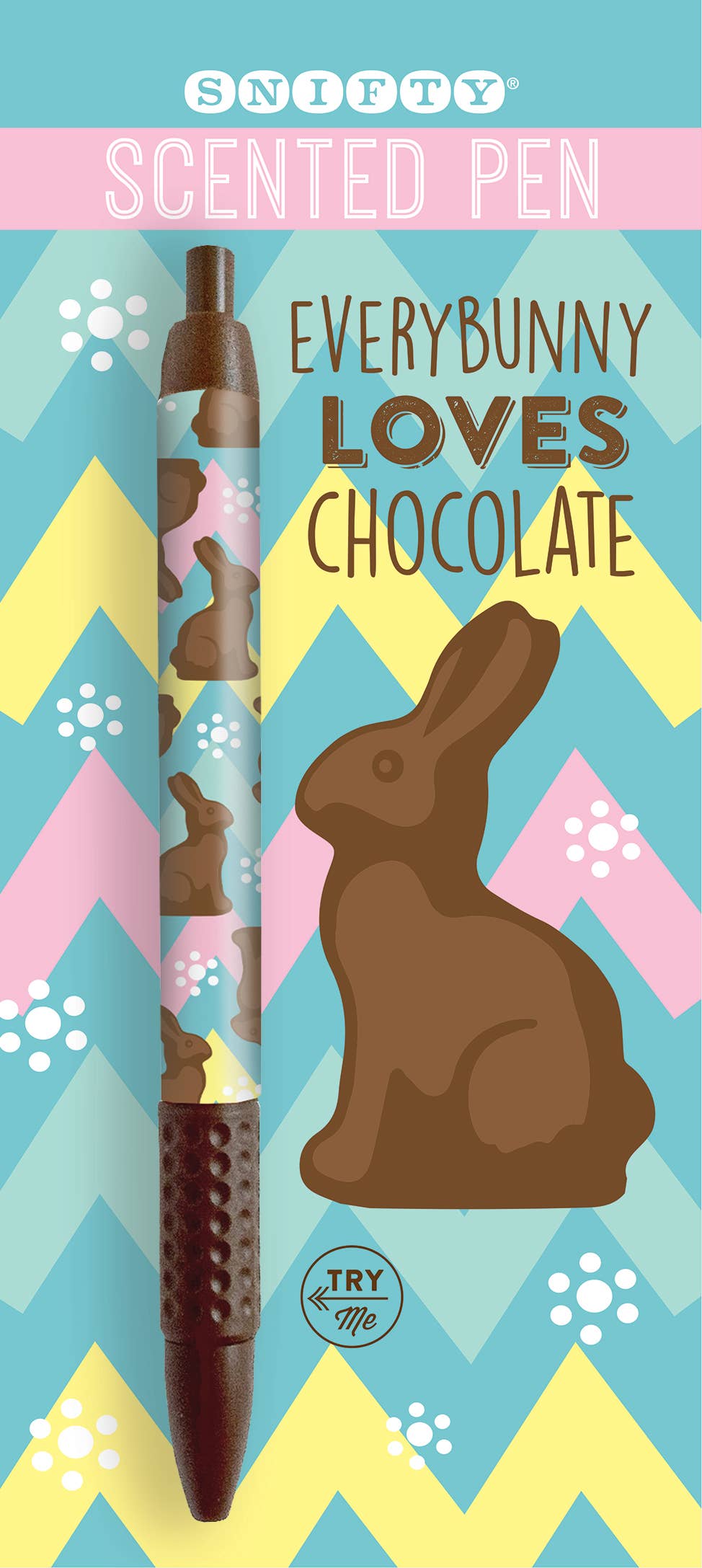 CHOCOLATE EASTER BUNNY SCENTED PEN CARDED - SET OF 12