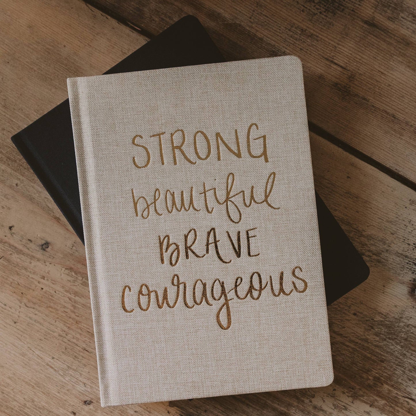 "Strong Beautiful Brave Courageous" Fabric Journal