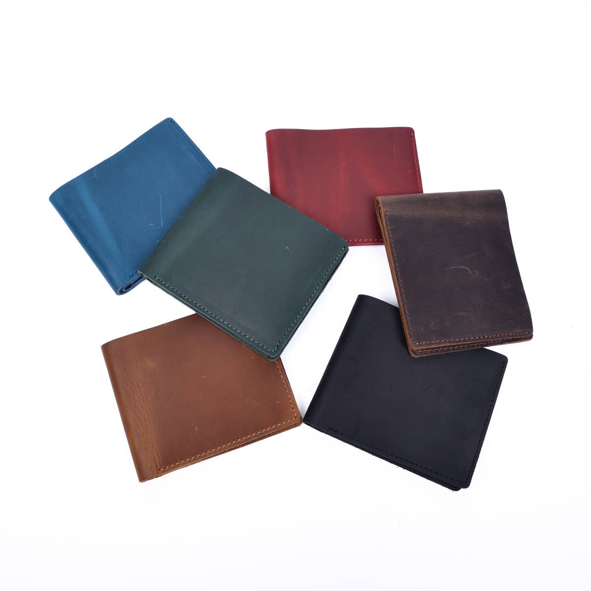 Leather Wallet,  Bifold Wallet, Handmade Wallet for Men: Brown