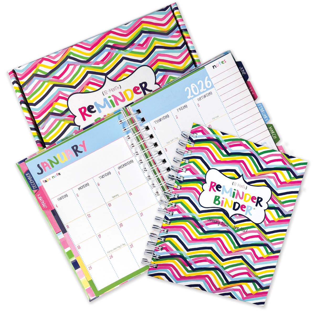 NEW! Reminder Binder® Planner [Jan 26-June 27] | Open Stock: Stylie Stripes