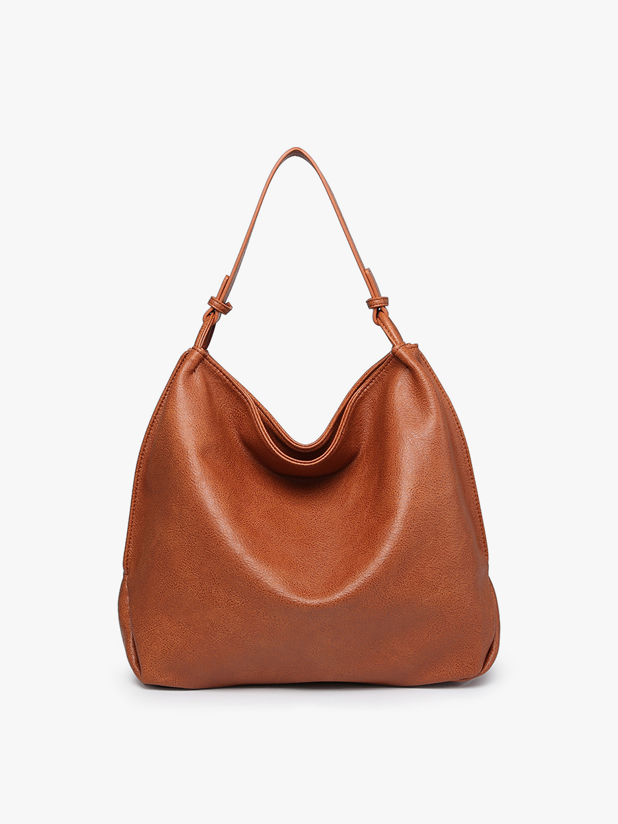 Rustic Slouch Tote w/ Inner Compartment: Brown