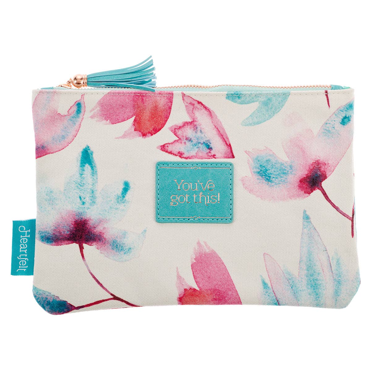 Zipped Pouch Canvas Pink Petals Got This