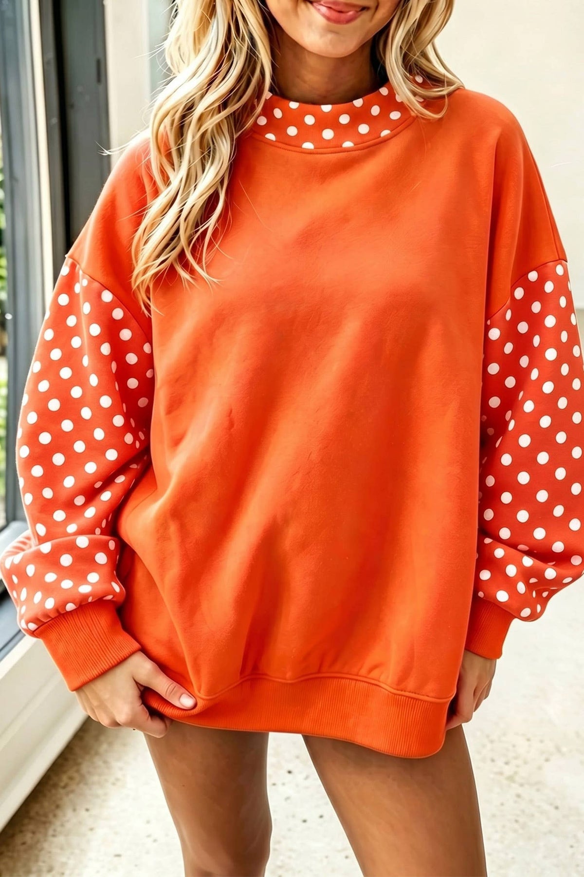 66 Plus Size Plaid/ Camo/ Dot Mock Neck Sweatshirt (S-4X): Camo Beige / XL