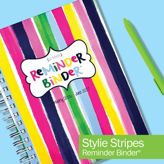 NEW! Reminder Binder® Planner [Jan 26-June 27] | Open Stock: Stylie Stripes