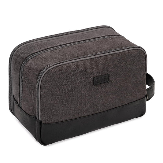 Canvas Travel Toiletry Bag Dark Grey