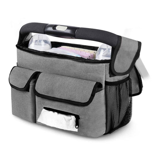 Waterproof Portable Baby Stroller Hanging Storage Bag: Gray