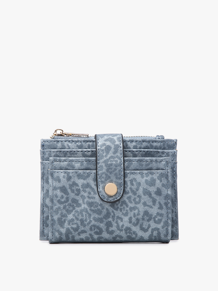 Sam Mini Snap Wallet/Card Holder: Cheetah-Lt. Grey