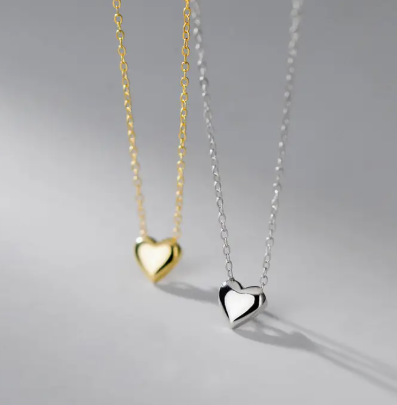 Dainty Heart Necklace - Silver or Gold