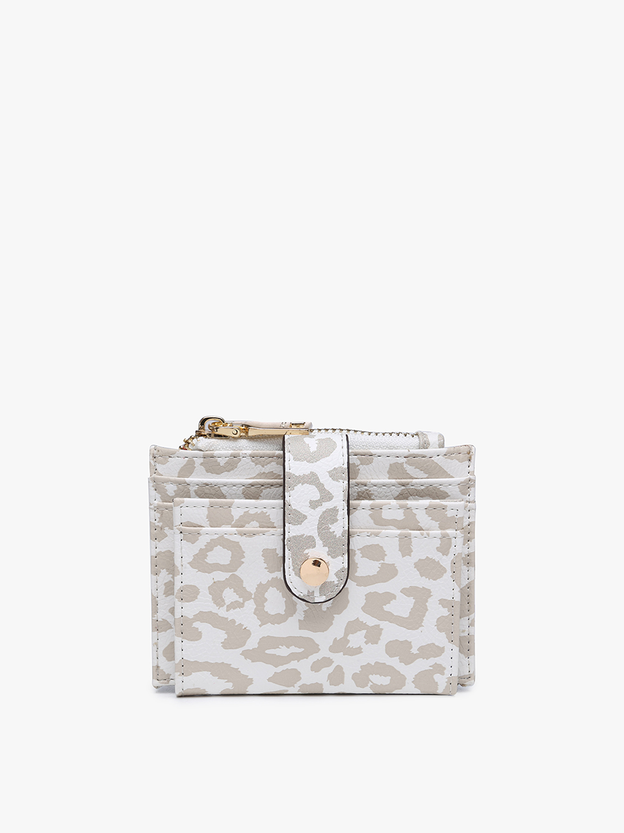 Sam Mini Snap Wallet/Card Holder: Cheetah-Lt. Grey