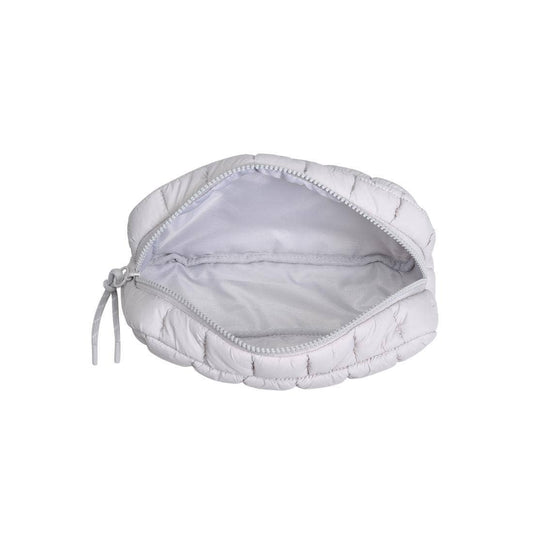 Cloud Nine  Quilted Puffer Nylon Cosmetic Travel Pouch Cosmetic Pouch: Dove Grey