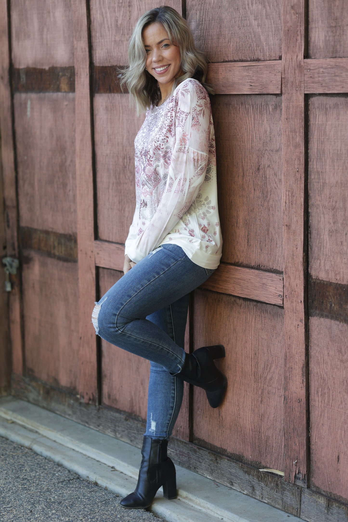 Rustic Charm Mandala Pullover