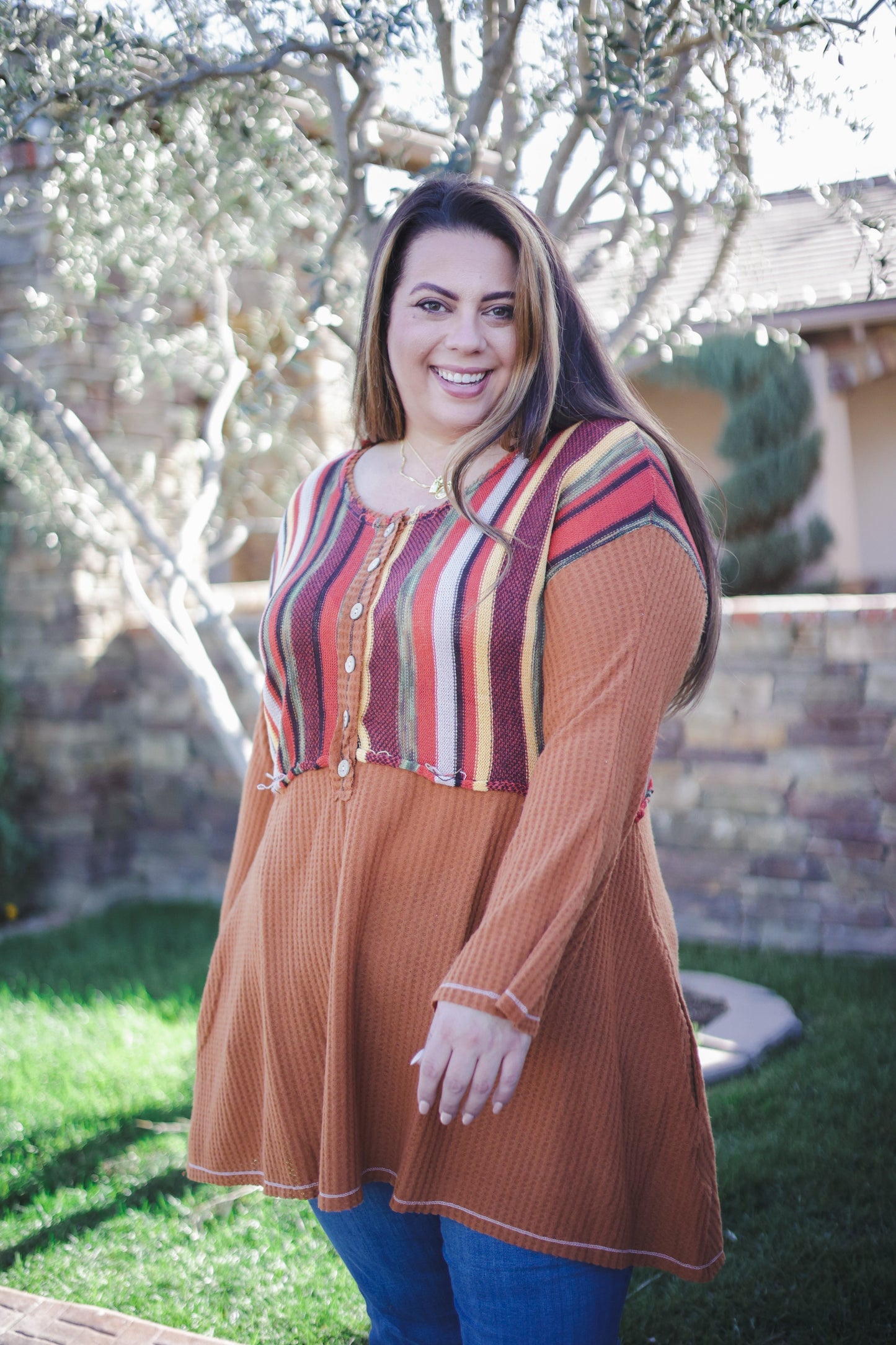 Orange Blossoming Bell Sleeve