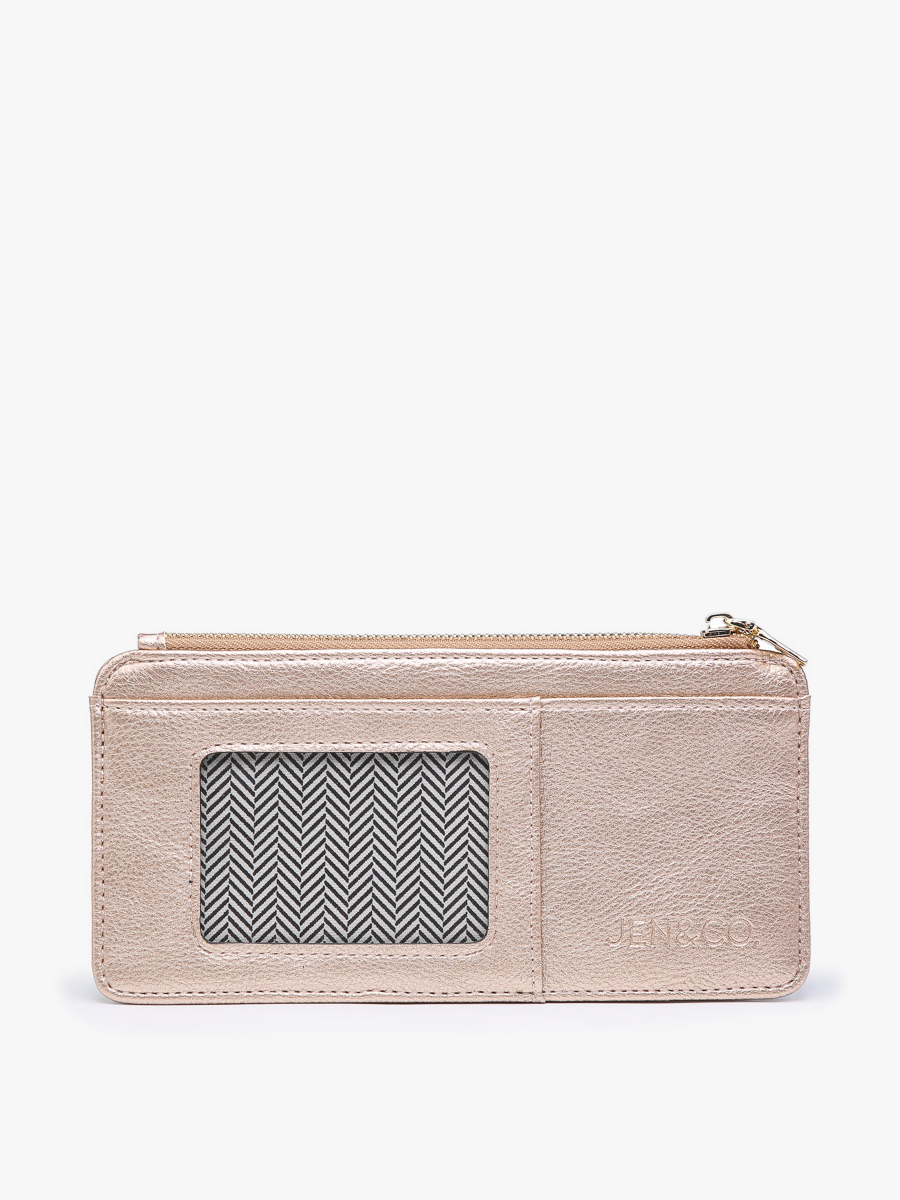 Saige Slim Card Holder Wallet: Rose Gold