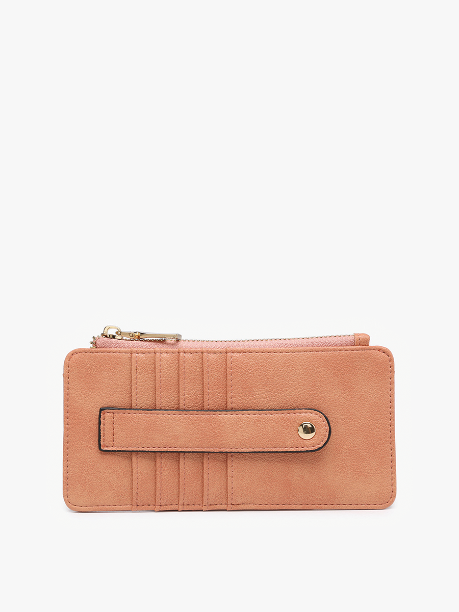 Saige Slim Card Holder Wallet: Rose Gold