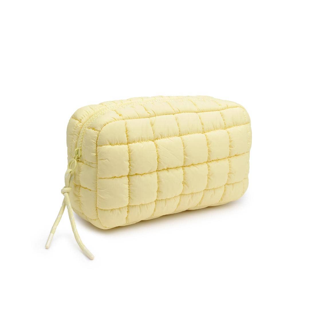 Cloud Nine  Quilted Puffer Nylon Cosmetic Travel Pouch Cosmetic Pouch: Black