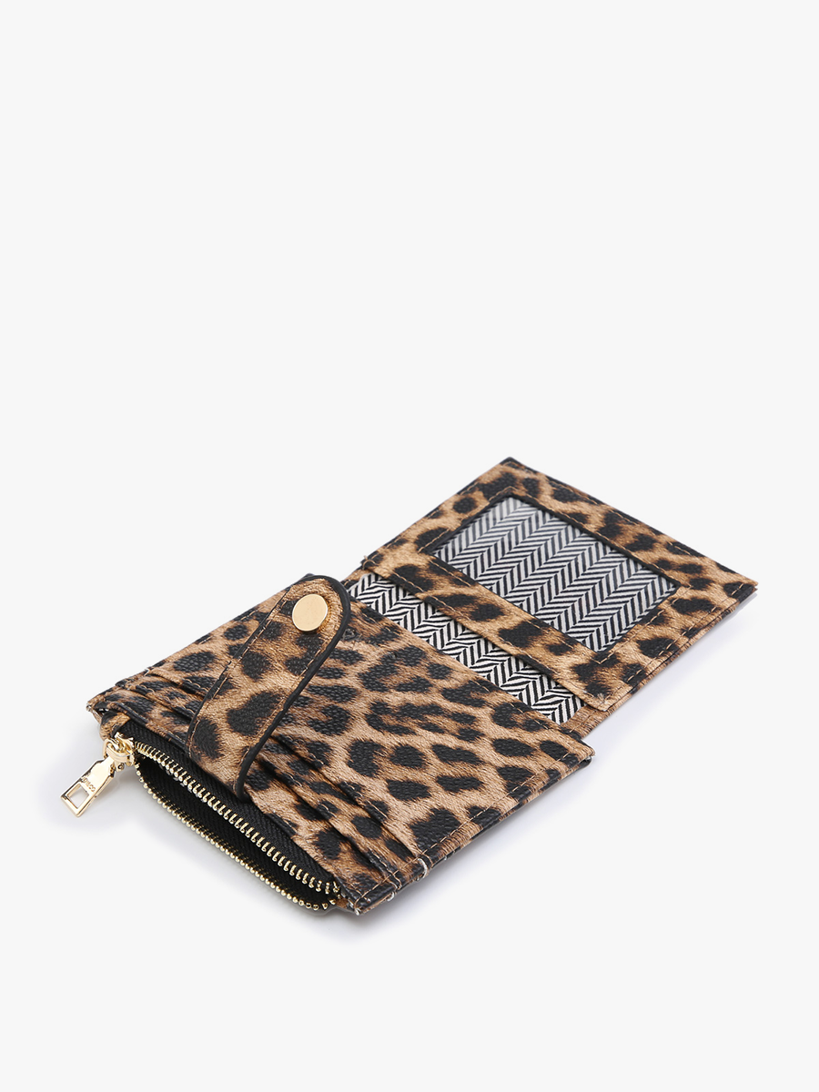 Sam Mini Snap Wallet/Card Holder: Cheetah-Lt. Grey