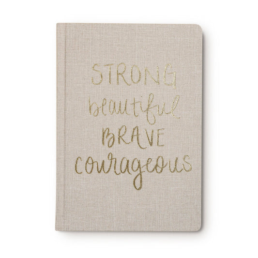 "Strong Beautiful Brave Courageous" Fabric Journal