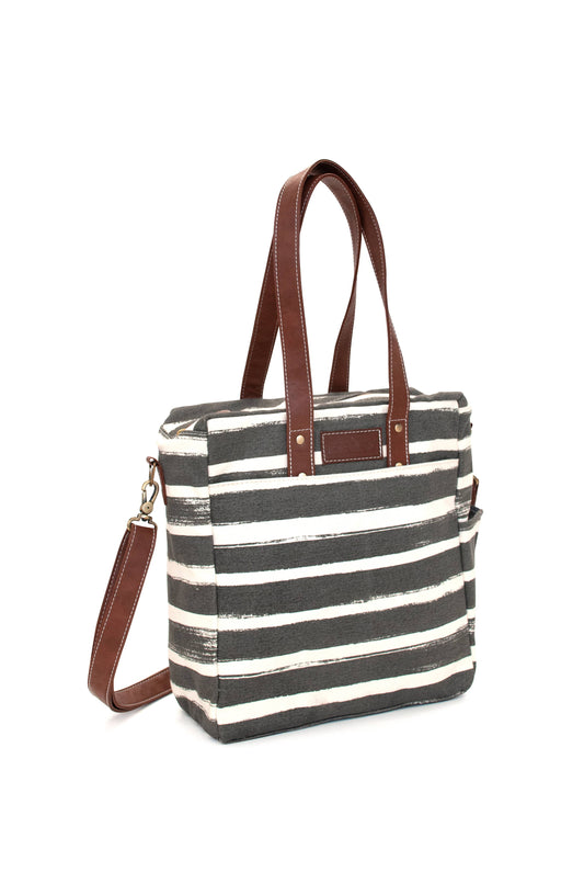 Commuter Tote - Charcoal Stripe
