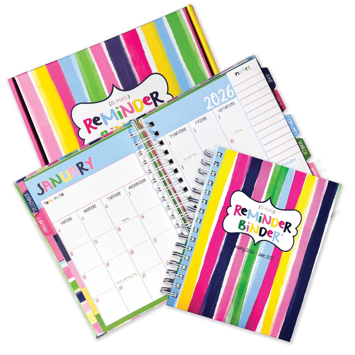 NEW! Reminder Binder® Planner [Jan 26-June 27] | Open Stock: Stylie Stripes