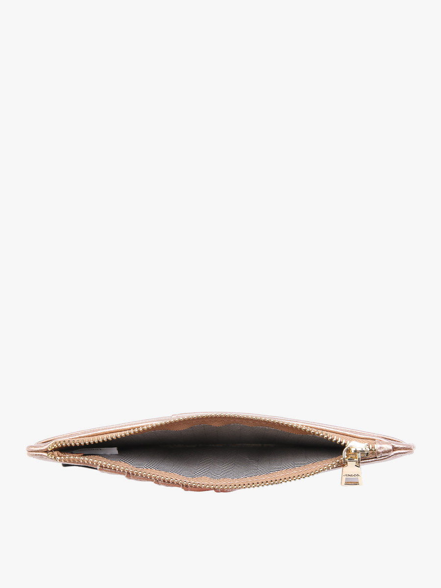 Saige Slim Card Holder Wallet: Rose Gold