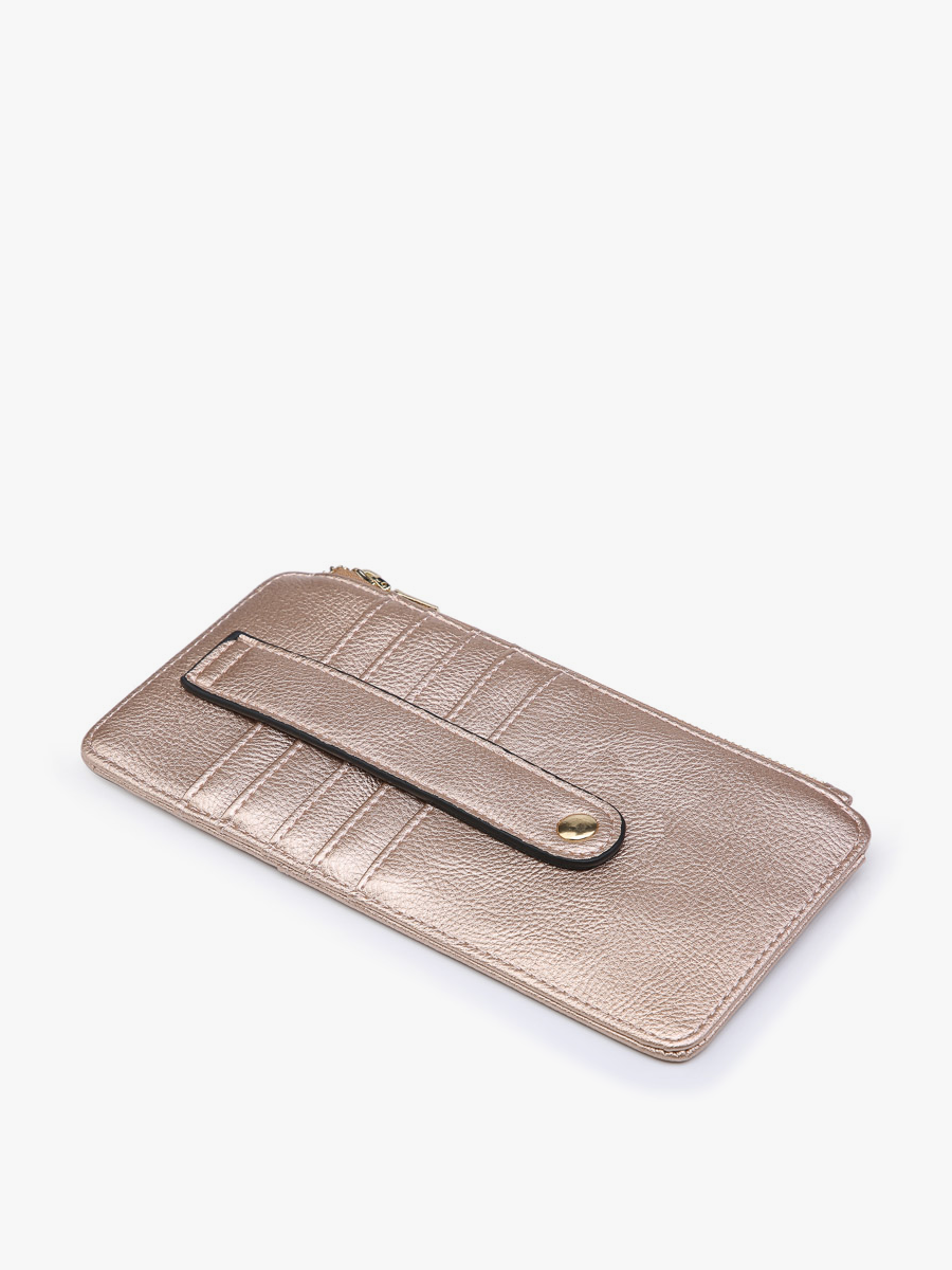 Saige Slim Card Holder Wallet: Rose Gold