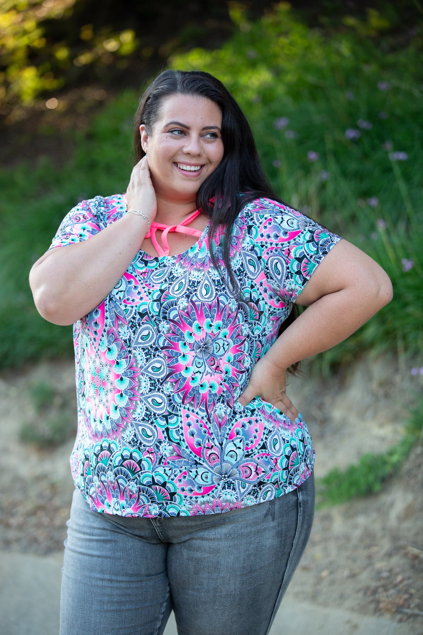 Psychedelic Paisley Criss Cross Top